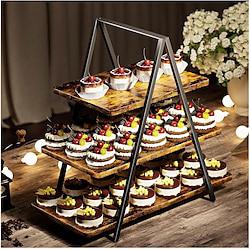 Cupcakestandaard/hout 3-laags dessertstandaard/desserttafeldisplayset/cupcakestandaard voor 50 cupcakes/geschikt voor thuisfeestjes Lightinthebox