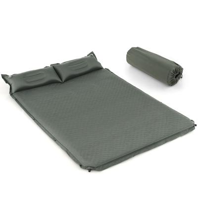 Zelfopblazende Kampeermat Comfortabele Buiten Slaapmat met Kussens Zelfopblazende Dubbele Schuimmatras voor 2 Personen Waterdicht