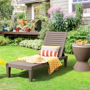 Ligstoel Tuin Ligstoel met Verstelbare Rugleuning Strand Ligstoel Ligstoel 190 x 57,5 x 29 cm Bruin