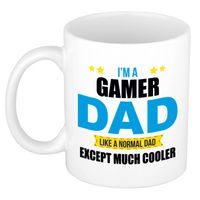 Gamer dad mok / beker wit 300 ml - Cadeau mokken - Papa/ Vaderdag - feest mokken