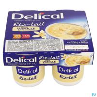Delical Rijstpap Vanille 4x200g