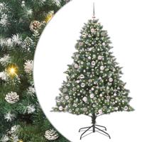 Kunstkerstboom met 300 LED Groen 180 cm PVC en Plastic en Staal