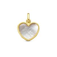 14k Geelgouden Hart Hanger 10,5x12mm met Parelmoer