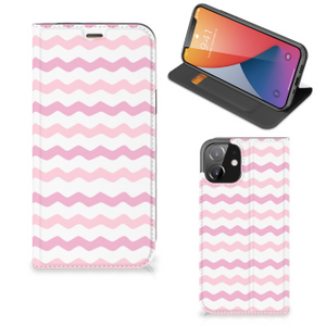 iPhone 12 | iPhone 12 Pro Hoesje met Magneet Waves Roze