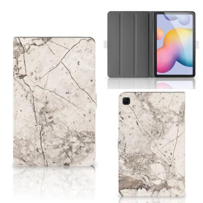 Samsung Galaxy Tab S6 Lite | S6 Lite (2022) Leuk Tablet hoesje Marmer Beige Samsung Galaxy Tab S6 Lite | S6 Lite (2022) Leuk Tablet hoesje Marmer Beige