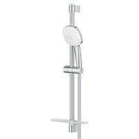 GROHE Tempesta 110 Cube Glijstangset - 60cm - vierkante handdouche - 2 straalsoorten - gladde doucheslang - met zeephouder - chroom 26907003