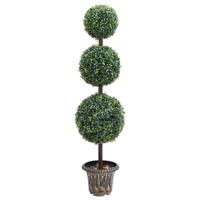 Kunstplant met pot buxus bolvorming 118 cm groen - thumbnail