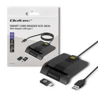 Qoltec 50634 Intelligente Smart ID-chipkaartlezer SCR-0634 | USB-type C