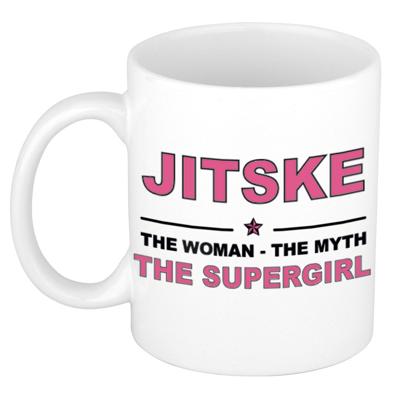 Jitske cadeau mok - Woman Myth Supergirl - naam koffiemok - 300 ml - collega - moederdag Jitske cadeau mok - Woman Myth Supergirl - naam koffiemok - 300 ml - collega - moederdag