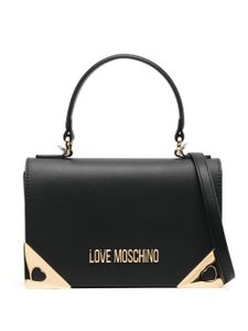 Love Moschino sac à main en cuir artificiel à plaque logo - Noir