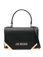 Love Moschino sac à main en cuir artificiel à plaque logo - Noir - thumbnail