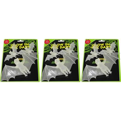 Halloween dieren - glow in the dark decoratie vleermuizen - 9x stuks - 21 en 11 cm - Lichtgevend