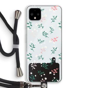 Small white flowers: Pixel 4 XL Transparant Hoesje met koord