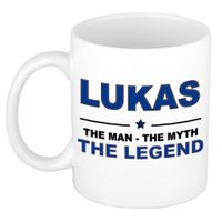 Naam cadeau mok/ beker Lukas The man, The myth the legend 300 ml   - - thumbnail