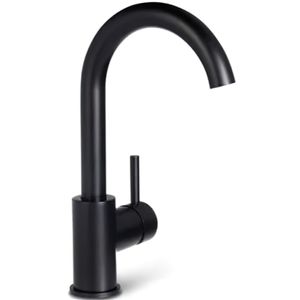 Wastafelkraan Blue Label Brondby XL | Opbouw | Draaibare uitloop | Mengkraan | Hoog model | 1-hendel | Rond | Zwart mat