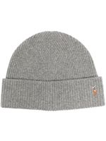 Polo Ralph Lauren bonnet nervuré à logo brodé - Gris