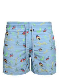 Vilebrequin short de bain à broderies - Bleu
