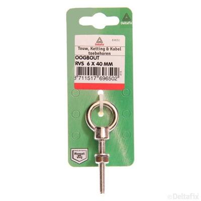 Oogbout rvs 6x60mm - Deltafix