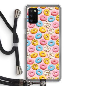 Pink donuts: Samsung Galaxy A41 Transparant Hoesje met koord