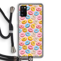 Pink donuts: Samsung Galaxy A41 Transparant Hoesje met koord