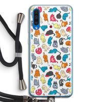 Kleurrijke katten: Samsung Galaxy A50 Transparant Hoesje met koord
