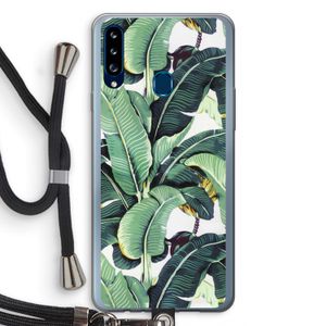 Bananenbladeren: Samsung Galaxy A20s Transparant Hoesje met koord