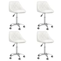 Eetkamerstoelen draaibaar 4 st kunstleer wit