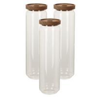 Voorraadpot - Set van 3x stuks - 9 x 30 cm - 1500 ml - Glas - luxe keuken voorraadbus