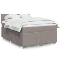 Boxspring met matras stof taupe 140x200 cm