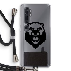 Angry Bear (black): Xiaomi Mi Note 10 Pro Transparant Hoesje met koord