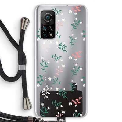 Small white flowers: Xiaomi Mi 10T 5G Transparant Hoesje met koord