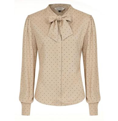 Banned Daphine Blouse Dots Beige Black-2XL