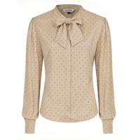 Banned Daphine Blouse Dots Beige Black-XS
