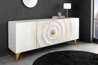Handgemaakt dressoir GOLDEN SUNSET 180 cm witgouden mangohouten metalen poten - 45642