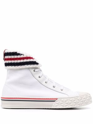 Thom Browne baskets à détail tricolore - Blanc