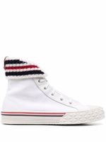 Thom Browne baskets à détail tricolore - Blanc