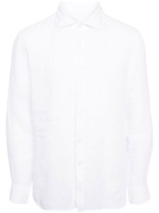 120% Lino chemise en lin à manches longues - Blanc