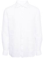 120% Lino chemise en lin à manches longues - Blanc