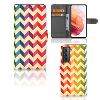 Samsung Galaxy S21 Telefoon Hoesje Zigzag Multi Color - thumbnail