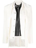 MM6 Maison Margiela veste à empiècements contrastants - Blanc