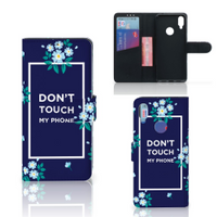 Xiaomi Redmi Note 7 Portemonnee Hoesje Flowers Blue DTMP - thumbnail
