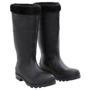 VidaXL Regenlaarzen met verwijderbare sokken maat 42 pvc zwart