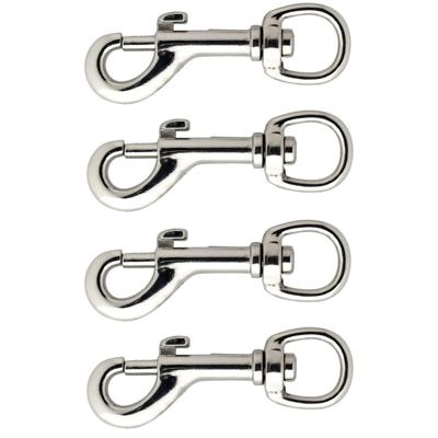 Musketonhaak - 4x stuks - vernikkeld - 9,7 x 2,5 cm - hondenlijnhaak Musketonhaak - 4x stuks - vernikkeld - 9,7 x 2,5 cm - hondenlijnhaak