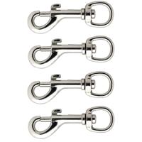 Musketonhaak - 4x stuks - vernikkeld - 9,7 x 2,5 cm - hondenlijnhaak