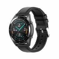 leer + siliconen bandje - Zwart - Xiaomi Mi Watch / Xiaomi Watch 2 / Xiaomi Watch S1 / S2 / S3 / S4
