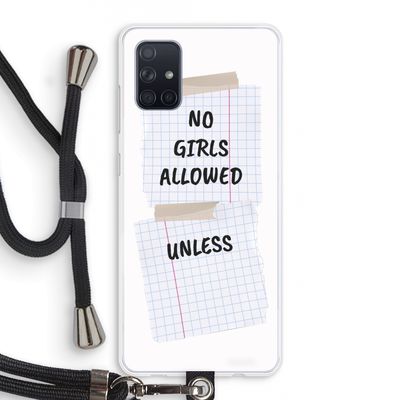 No Girls Allowed Unless: Samsung Galaxy A71 Transparant Hoesje met koord