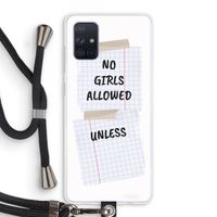 No Girls Allowed Unless: Samsung Galaxy A71 Transparant Hoesje met koord