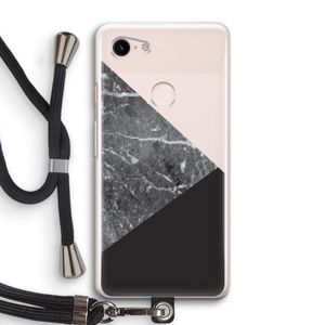 Combinatie marmer: Pixel 3 Transparant Hoesje met koord