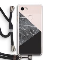 Combinatie marmer: Pixel 3 Transparant Hoesje met koord