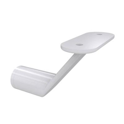 Witte schuine leuningdrager voor vlakke handleuning (blind)